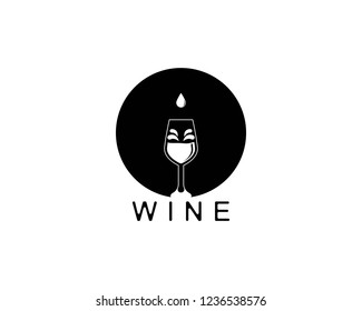 Wine icon logo template vector