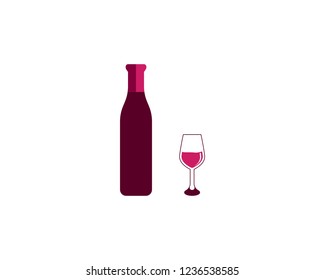 Wine icon logo template vector