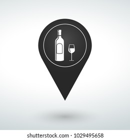 wine icon map pin