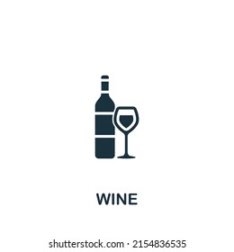Wine icon. Monochrome simple Drinks icon for templates, web design and infographics