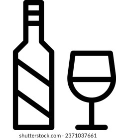 Wine icon on transparent background