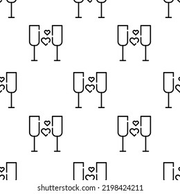 wine icon pattern. Seamless wine pattern on white background.