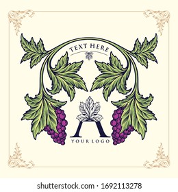 icono del vino A para ilustración vectorial de estilo púrpura