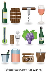 Wine icon set