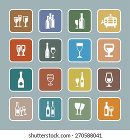 wine icon set