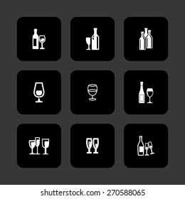 wine icon set