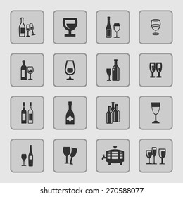 wine icon set