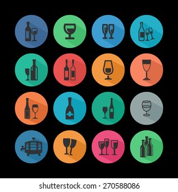wine icon set