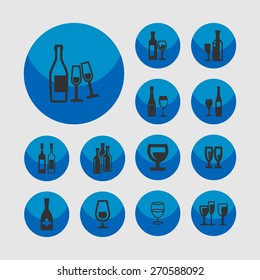 wine icon set