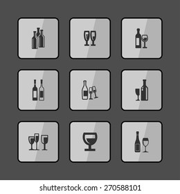 wine icon set