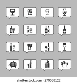 wine icon set