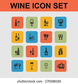 wine icon set