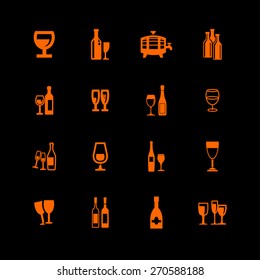 wine icon set