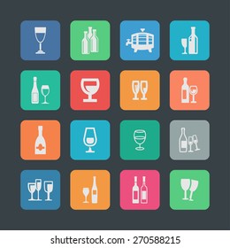 wine icon set
