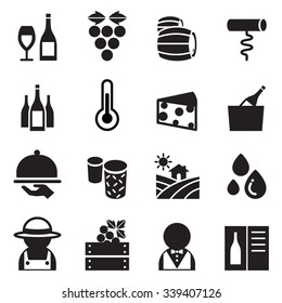 Wine icon set 