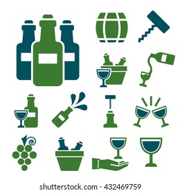 wine icon set
