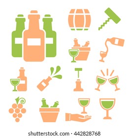 wine icon set