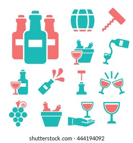 wine icon set