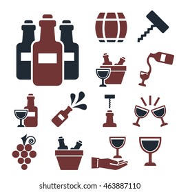 wine icon set