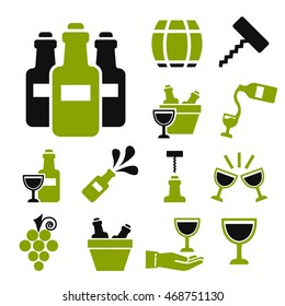 wine icon set