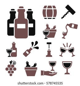 wine icon set
