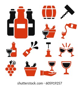 wine icon set