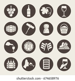 Wine icon set