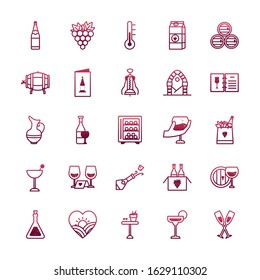 Wine icon set design, Winery alcohol drink beverage restaurant and celebration theme Vector illustration