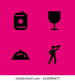wine icon set. wine, drink and dinner vector icon for graphic design and web