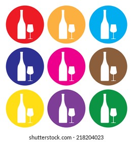  wine icon set vector