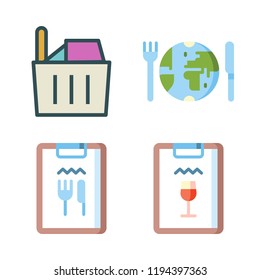 wine icon set. vector set about shopping basket and restaurant icons set.