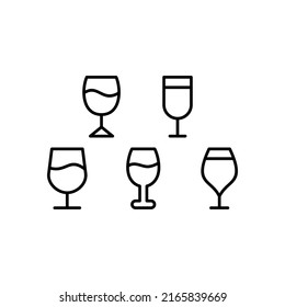 Icono de vino Juego de símbolos de vector Ilustración de diseño