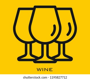 Wine icon signs