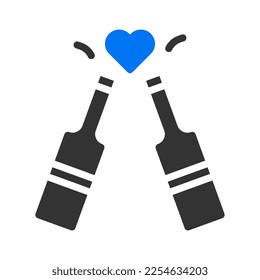 wine icon solid blue grey style valentine illustration vector element and symbol perfect. Icon sign from modern collection for web. Nice design perfect.