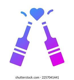 wine icon solid purple style valentine illustration vector element and symbol perfect. Icon sign from modern collection for web.