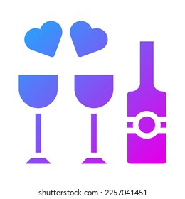 wine icon solid purple style valentine illustration vector element and symbol perfect. Icon sign from modern collection for web.