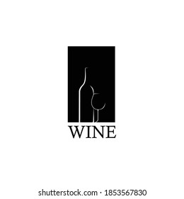 Wine icon symbol, Emblem design on white background