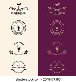 Wine icon symbol, Emblem design on white background