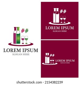 Wine icon and symbol vector template