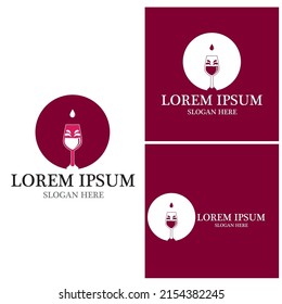 Wine icon and symbol vector template
