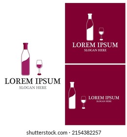 Wine icon and symbol vector template