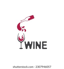 Wine icon and symbol vector template
