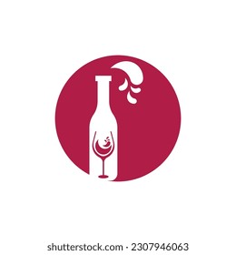 Wine icon and symbol vector template