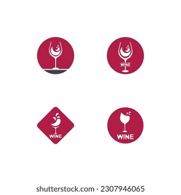 Wine icon and symbol vector template