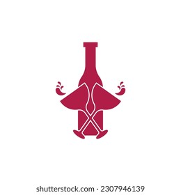 Weinsymbol und Symbol, Vektorvorlage