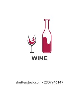Wine icon and symbol vector template