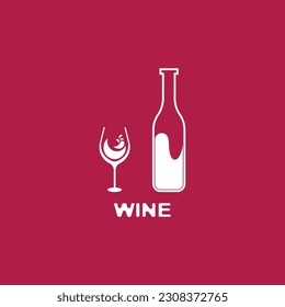 Wine icon and symbol vector template