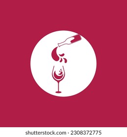 Wine icon and symbol vector template
