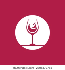 Icono de vino y plantilla de vector de símbolo