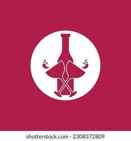 Wine icon and symbol vector template